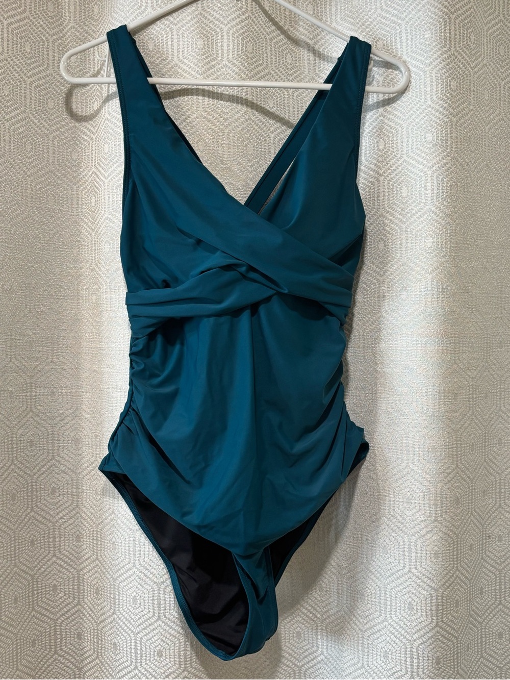 Hilor Teal Twist-Front One-Piece Swimsuit